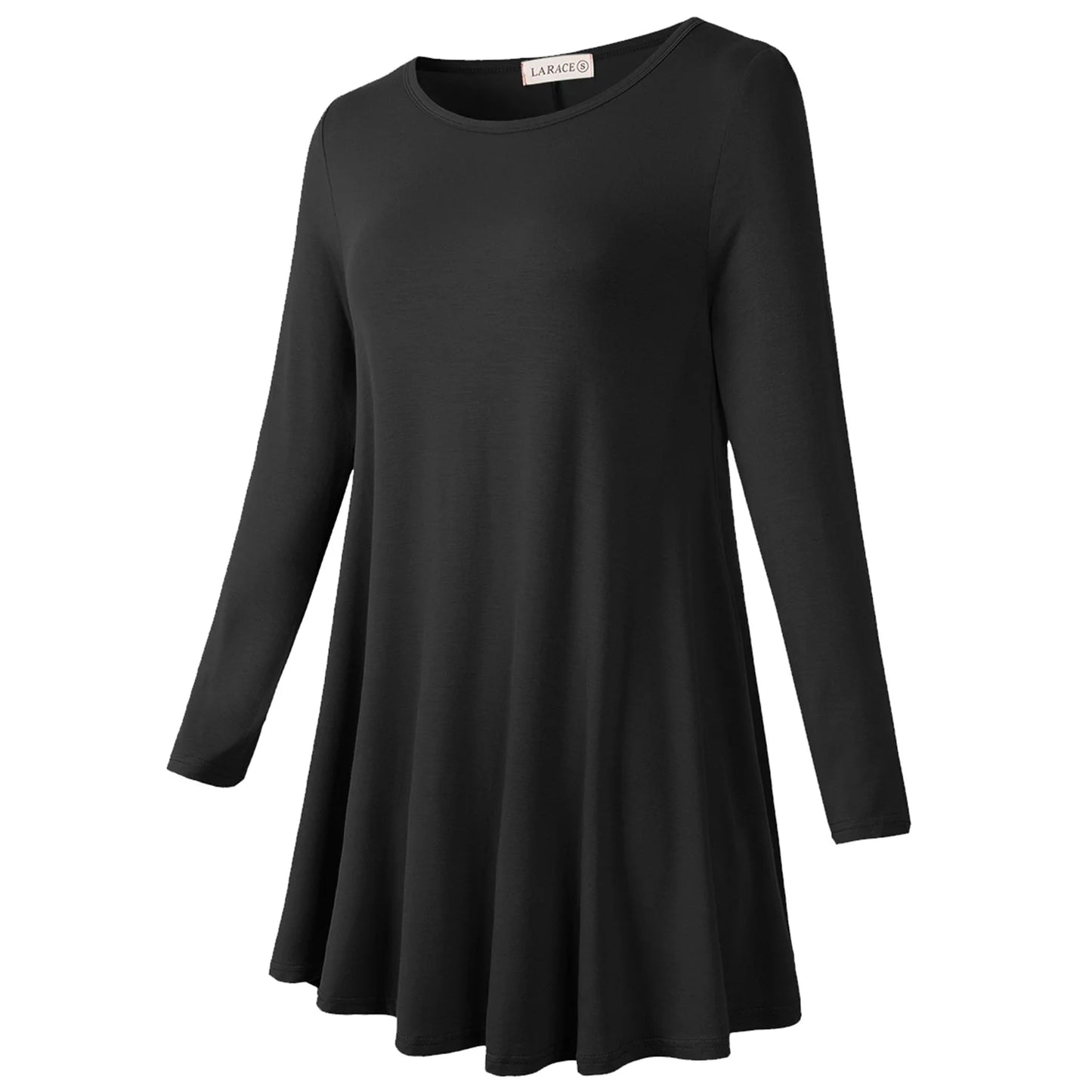 plus Size Tunic Tops Long Sleeve Shirts for Women Swing Flowy Loose Fit Clothes for Leggings Black 3X