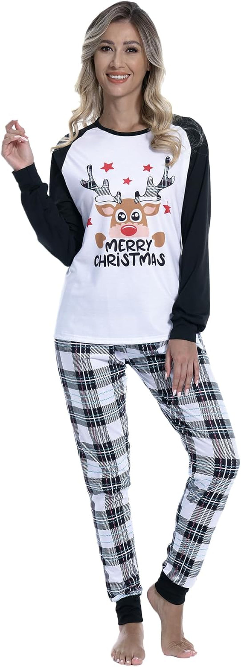 Matching Family Christmas Pajamas Set Soft Holiday Clothes Sleepwear