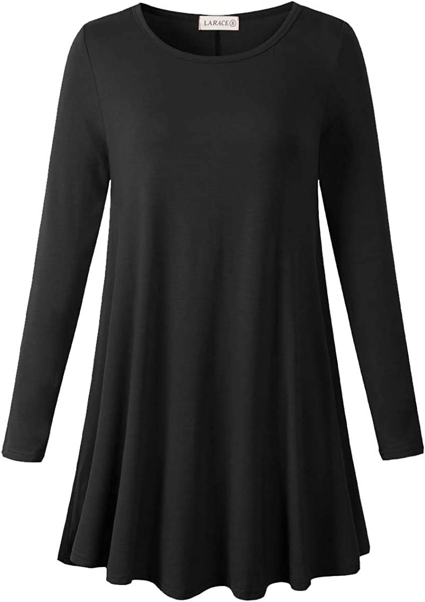 plus Size Tunic Tops Long Sleeve Shirts for Women Swing Flowy Loose Fit Clothes for Leggings Black 3X