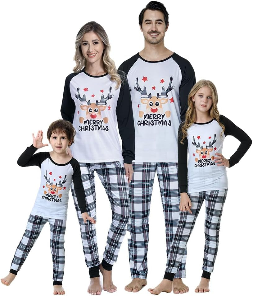 Matching Family Christmas Pajamas Set Soft Holiday Clothes Sleepwear